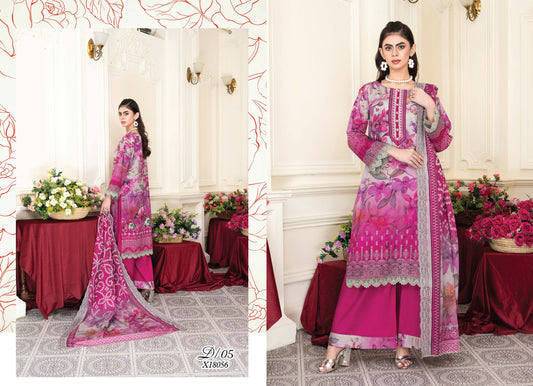 Rang Rani V4 - Unstitched Embroidered Lawn  3 Pieces