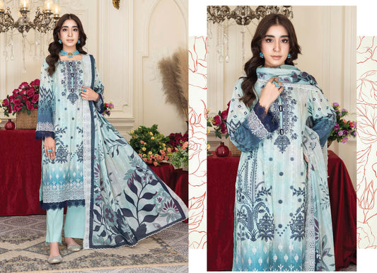 Rang Rani V4 - Unstitched Embroidered Lawn  3 Pieces